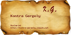 Kontra Gergely névjegykártya